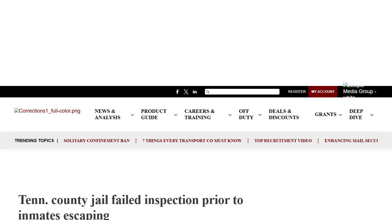 Tenn. county jail failed inspection prior to inmates escaping