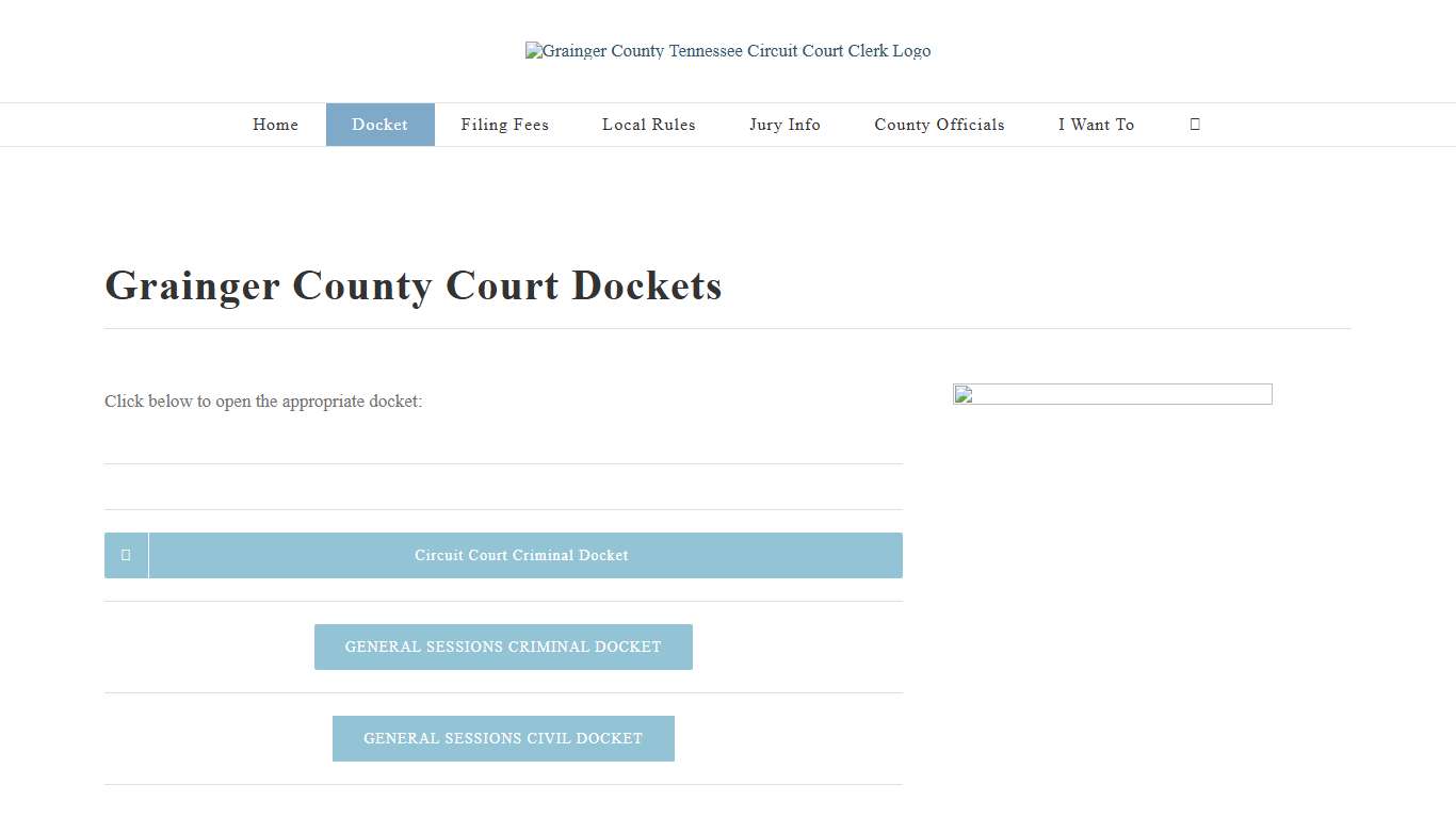 Dockets – Grainger County Tennessee Circuit Court Clerk